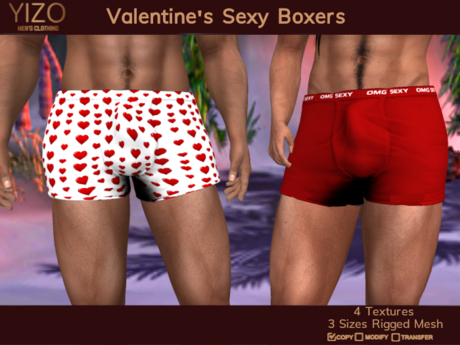 Second Life Marketplace - Valentine's Sexy Boxer by YIZO